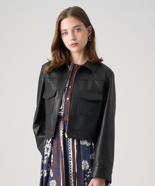 ✨お値下げ✨新品未使用品 ANAYI ラムレザークルー　ジャケット ラムレザーファスナーブルゾン|ANAYI OFFICIAL ONLINE STORE