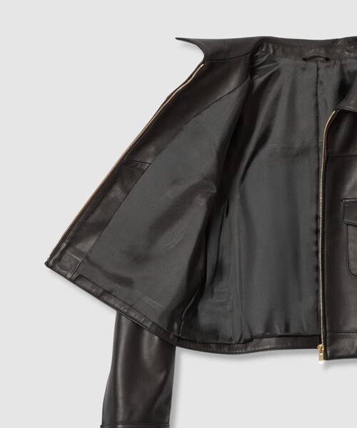 ANAYI　アナイ　ライダース　レザージャケット　羊革　ラムレザー　黒　36　S ANAYI（アナイ） レザージャケット ライダース ラムレザーステンカラー