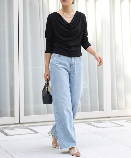 itto... tシャツ デコルテ美ストレッチドレープカットソー レディース 