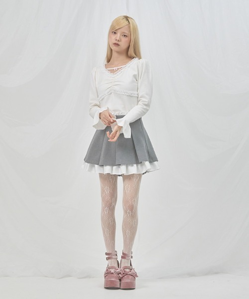 【Fickle Bebe】プリーツスカート Fickle Bebe（フィクルベベ） スカート レイヤードプリーツスカート