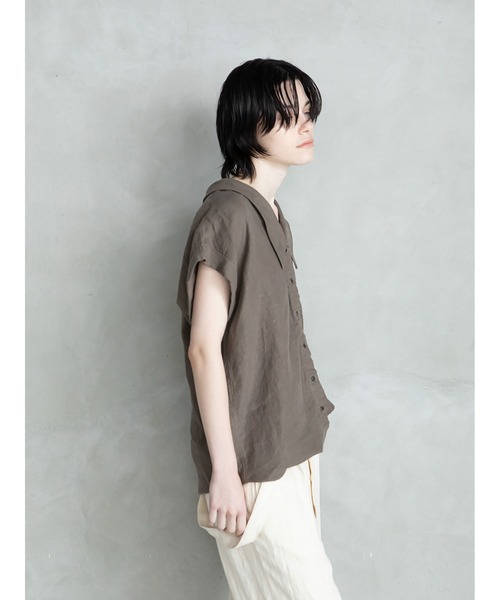 「enchainement」 半袖シャツ フリー オレンジ レディース_画像4