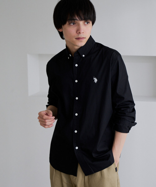【極美品】ラッセルノ ボタンダウンシャツ サイズ5(L 相当）スタッズ 黒 U.S. POLO ASSN.（ユーエスポロアッスン） シャツ 「U.S. POLO ASSN