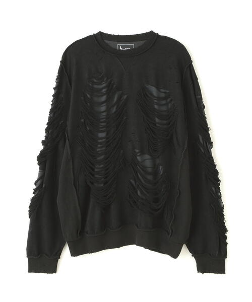 「DANKE SCHON」 スウェットカットソー L ブラック メンズ_画像2