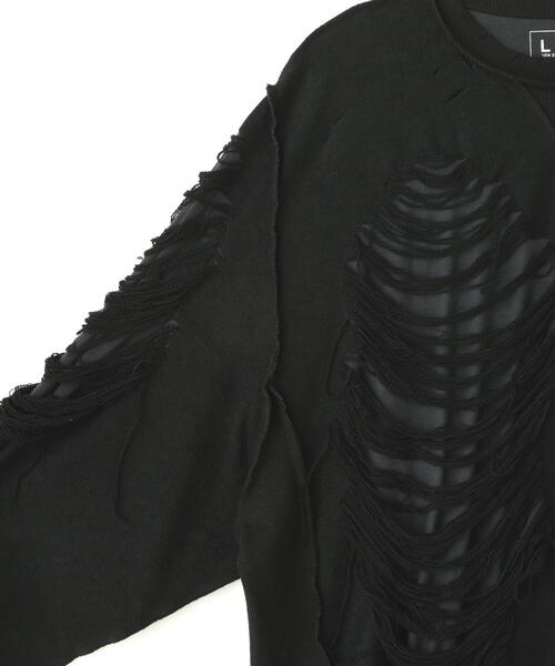 「DANKE SCHON」 スウェットカットソー L ブラック メンズ_画像8