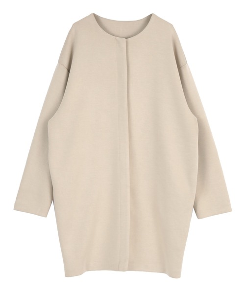 「ur's」 ノーカラーコート M ライトブルー レディース_画像3