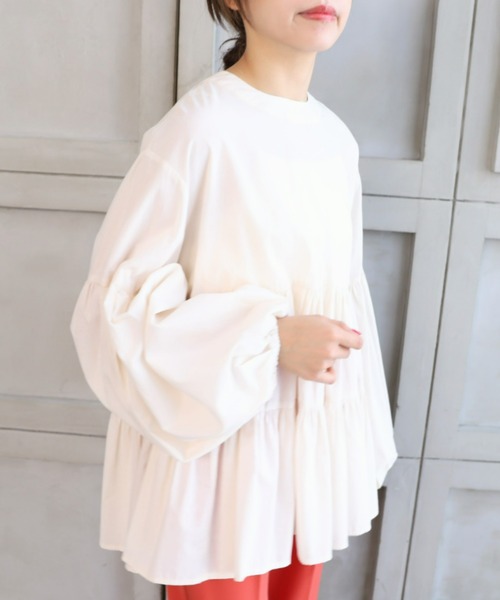 「moment+」 長袖ブラウス M ブラック レディース_画像2