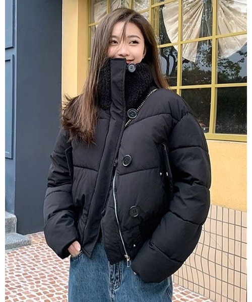 CHEER（チアー） ダウンコート ダウンジャケット ビッグ衿クロップド丈