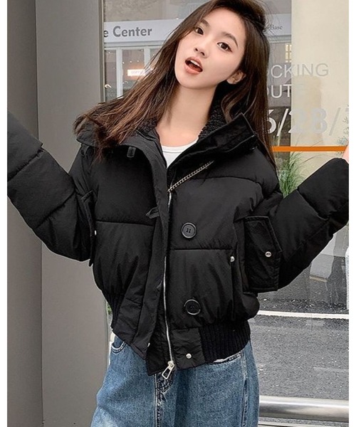 CHEER（チアー） ダウンコート ダウンジャケット ビッグ衿クロップド丈