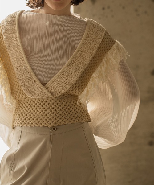 leinwande ニット ベスト leinwande（ラインヴァンド） ニットベスト ONE SIZE カーキ