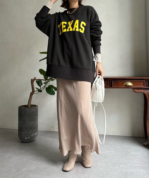 「DouDou」 スウェットカットソー FREE グレイッシュベージュ レディース_画像4