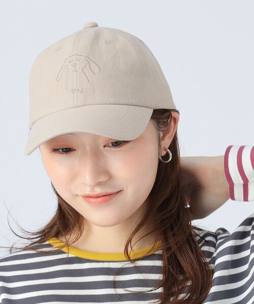 BEAMS HEART（ビームス ハート） キャップ 帽子 麻混 アニマル刺繍