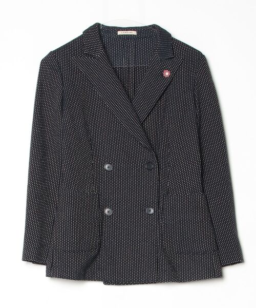 LARDINI ネイビー ストライプ テーラードジャケット LARDINI（ラルディーニ） ストライプ柄テーラードジャケット 38
