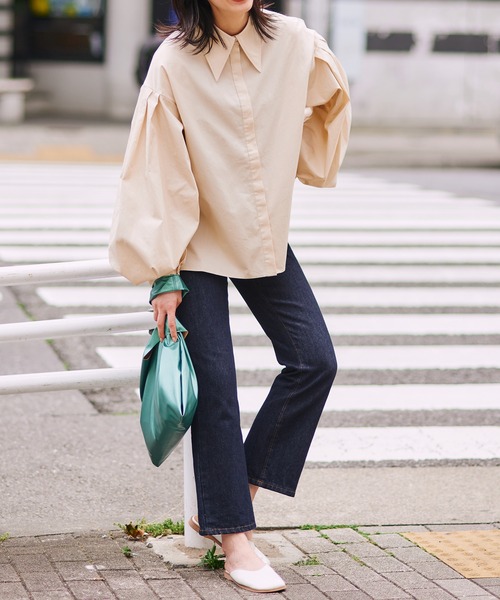 「MAISON BREEZE」 長袖シャツ FREE オフホワイト レディース_画像3