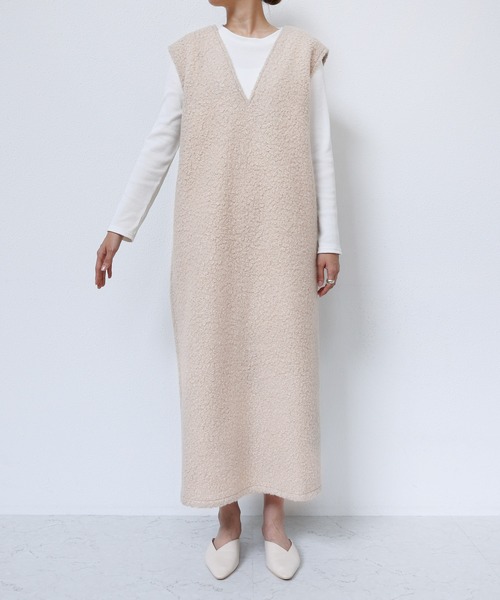 「andme」 ノースリーブワンピース M モカ レディース_画像2