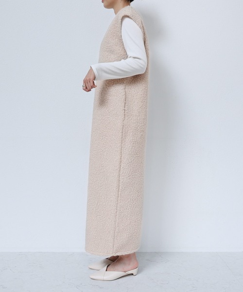 「andme」 ノースリーブワンピース M モカ レディース_画像6