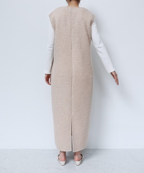 「andme」 ノースリーブワンピース M モカ レディース_画像7