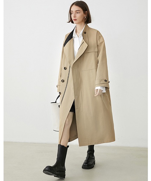 「Fano Studios」 トレンチコート L ベージュ レディース_画像3