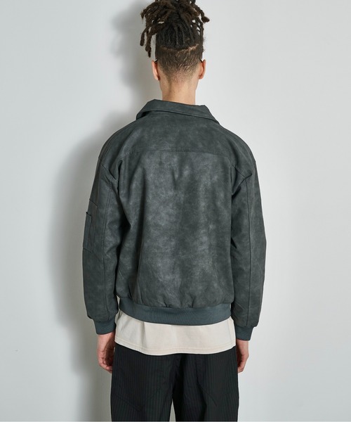 BLANK HOTEL 革ジャン ライダース Faux Leather Flight Jacket