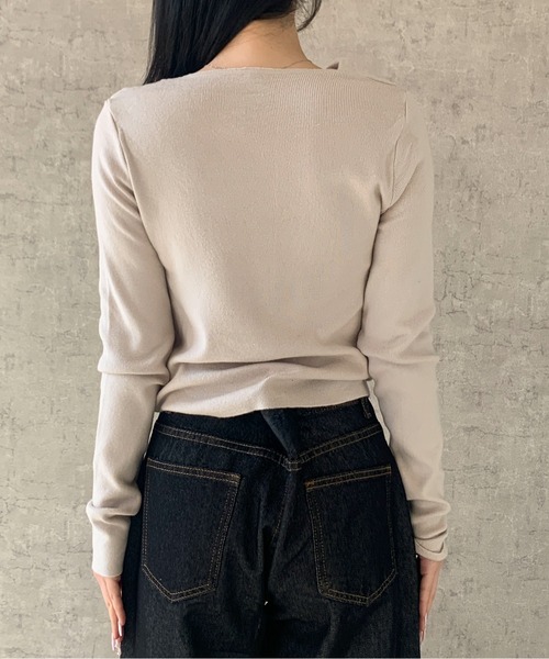 calmeのトップス Maison Calme ニット セーター 「26年春夏新作」カシュクールドレープ