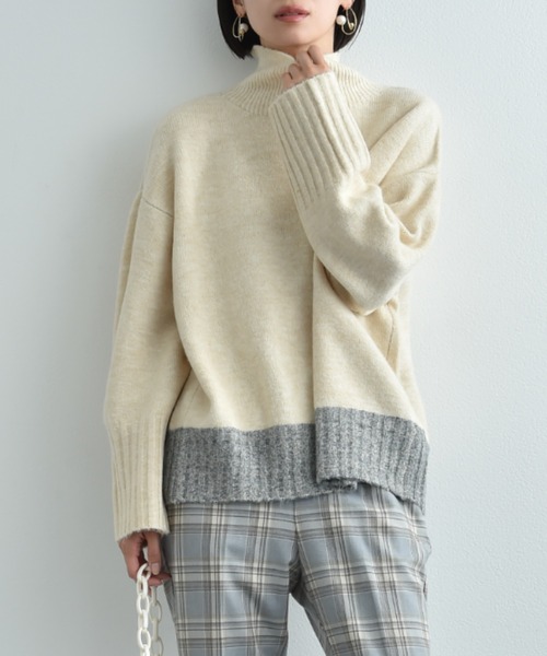 「INTERPLANET」 長袖ニット FREE ブルー レディース_画像7