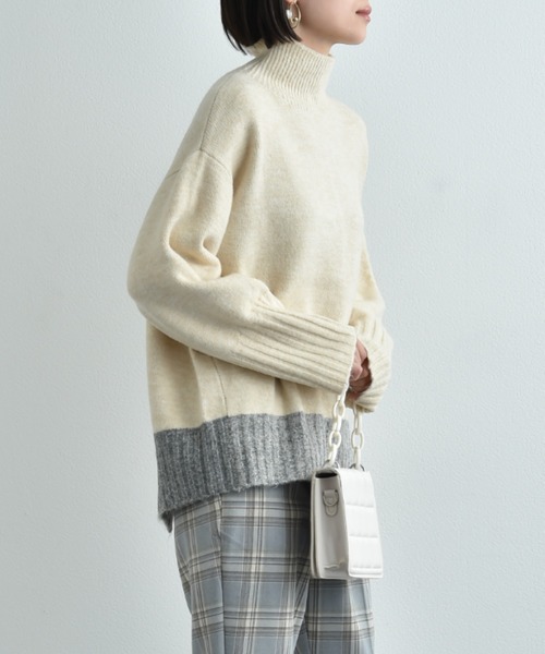 「INTERPLANET」 長袖ニット FREE ブルー レディース_画像8