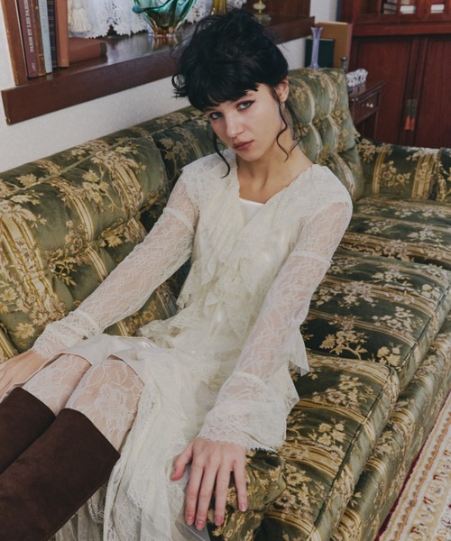 ANDRESD ドレス ラッフルレースガウンレイヤードドレス / ruffle lace