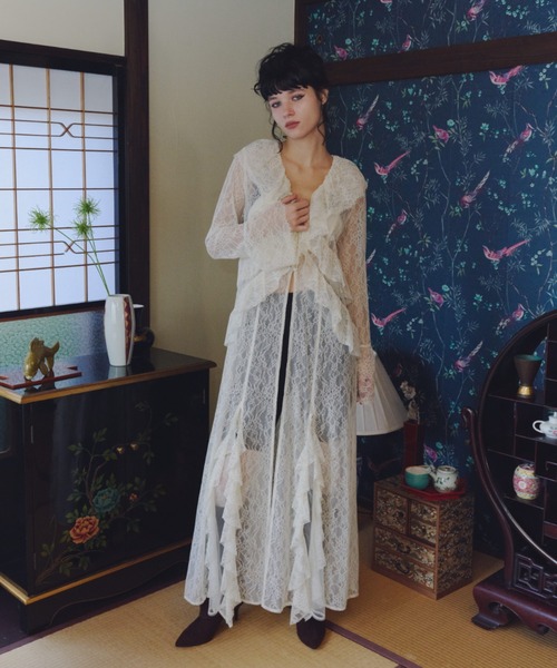 ANDRESD ドレス ラッフルレースガウンレイヤードドレス / ruffle lace