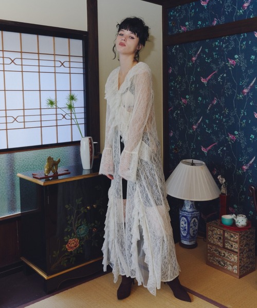 ANDRESD パーティードレス ドレス ラッフルレースガウンレイヤード