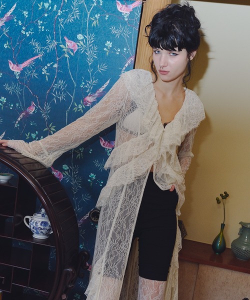 ANDRESD ドレス ラッフルレースガウンレイヤードドレス / ruffle lace