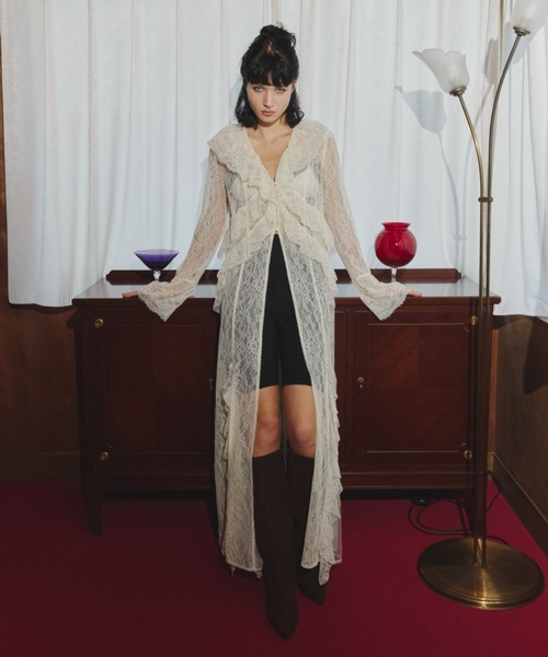 ANDRESDラッフルレースガウンレイヤードドレス ANDRESD ドレス ラッフルレースガウンレイヤードドレス / ruffle lace
