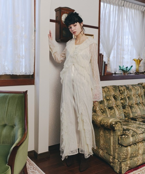 ANDRESD ドレス ラッフルレースガウンレイヤードドレス / ruffle lace