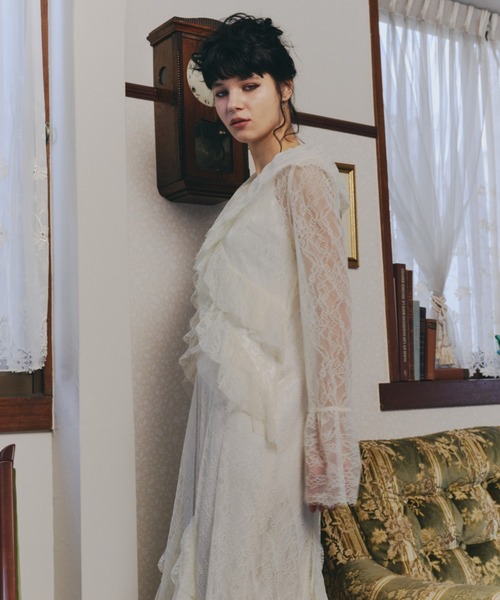 ANDRESD ドレス ラッフルレースガウンレイヤードドレス / ruffle lace