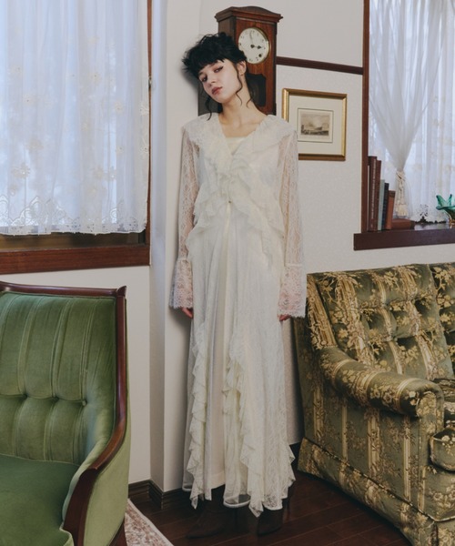 ANDRESD ドレス ラッフルレースガウンレイヤードドレス / ruffle lace