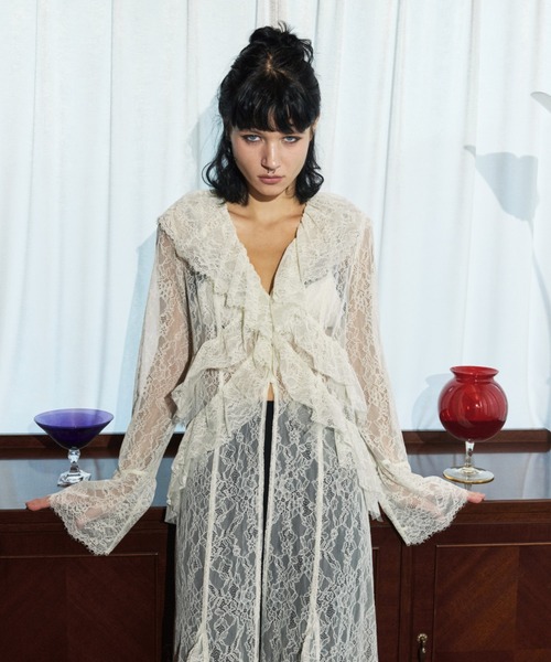 ANDRESDラッフルレースガウンレイヤードドレス ANDRESD ドレス ラッフルレースガウンレイヤードドレス / ruffle lace