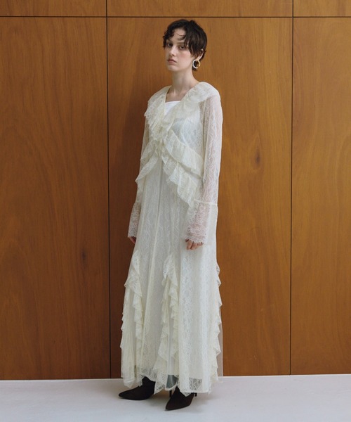 ANDRESDラッフルレースガウンレイヤードドレス ANDRESD ドレス ラッフルレースガウンレイヤードドレス / ruffle lace