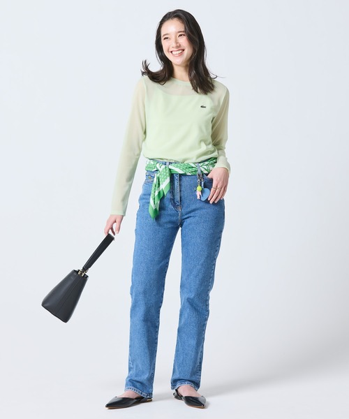 LACOSTE シアートップス レイヤード キャミソール付き 新品タグ付き LACOSTE（ラコステ） tシャツ レイヤードシアートップス キャミソール