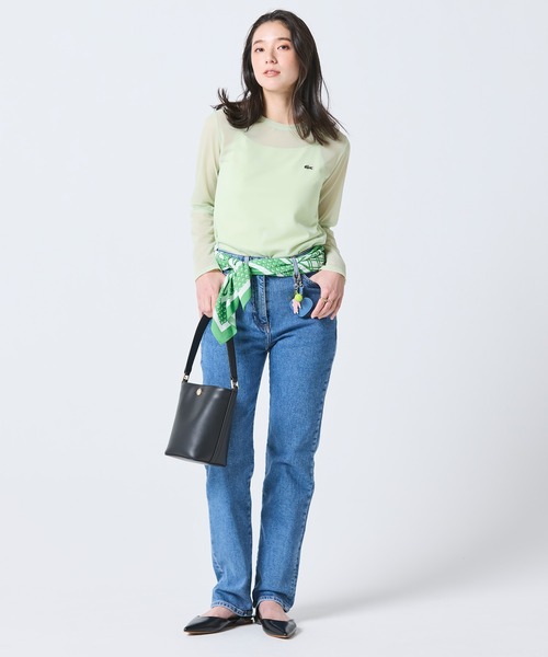 LACOSTE シアートップス レイヤード キャミソール付き 新品タグ付き LACOSTE（ラコステ） tシャツ レイヤードシアートップス キャミソール