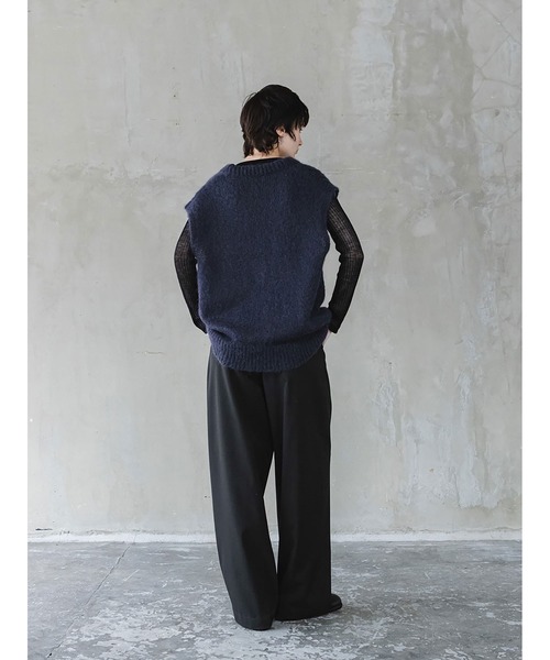 「enchainement」 ノースリーブニット フリー ライトグレー レディース_画像9