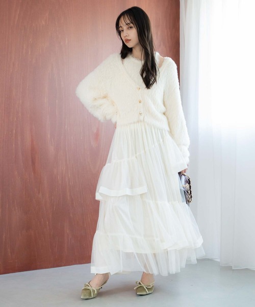 「NOELA」 フレアスカート M オフホワイト レディース_画像4