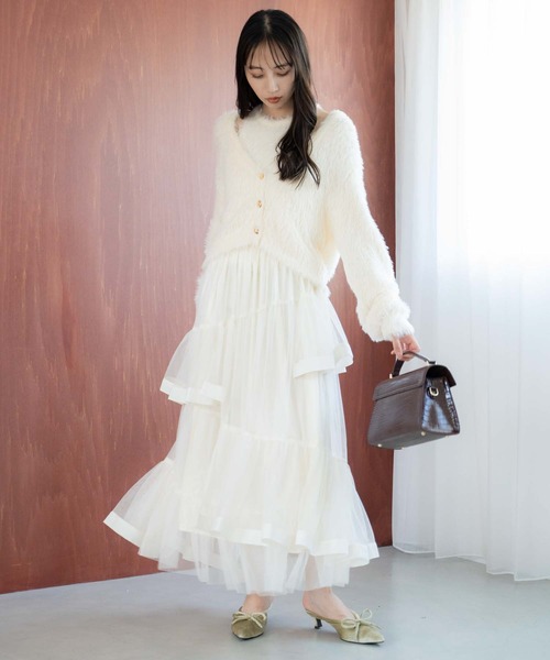 「NOELA」 フレアスカート M オフホワイト レディース_画像5
