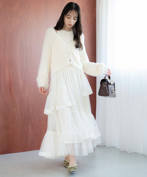 「NOELA」 フレアスカート M オフホワイト レディース_画像6