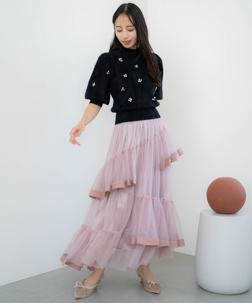 「NOELA」 フレアスカート M オフホワイト レディース_画像8