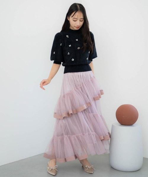 「NOELA」 フレアスカート M オフホワイト レディース_画像9