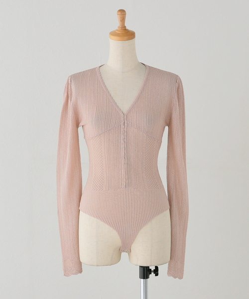 ニット セーター 「EMILY ODA/エミリーオダ」Long Sleeve Lace Bodysuit レディースの画像