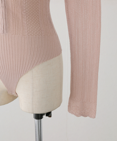 ニット セーター 「EMILY ODA/エミリーオダ」Long Sleeve Lace Bodysuit レディースの画像