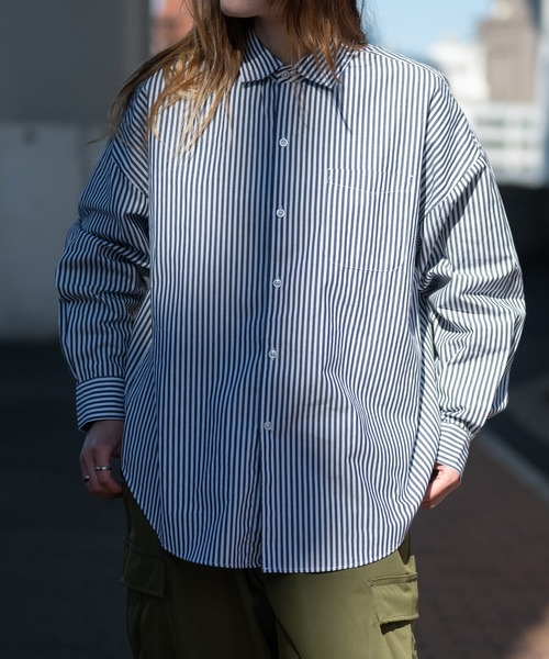「JOHN'S CLOSET」 「HALHAM」長袖シャツ MEDIUM ブルー メンズ_画像9