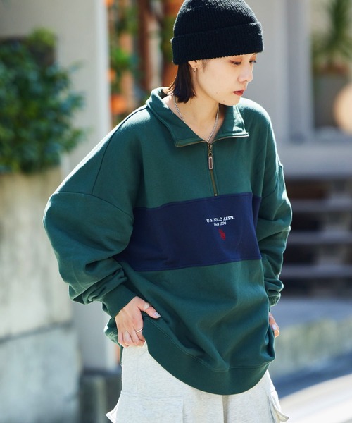 U.S. POLO ASSN.（ユーエスポロアッスン） 長袖Tシャツ MEDIUM ライト POLO ASSN 長袖Tシャツ グレー/ネイビー