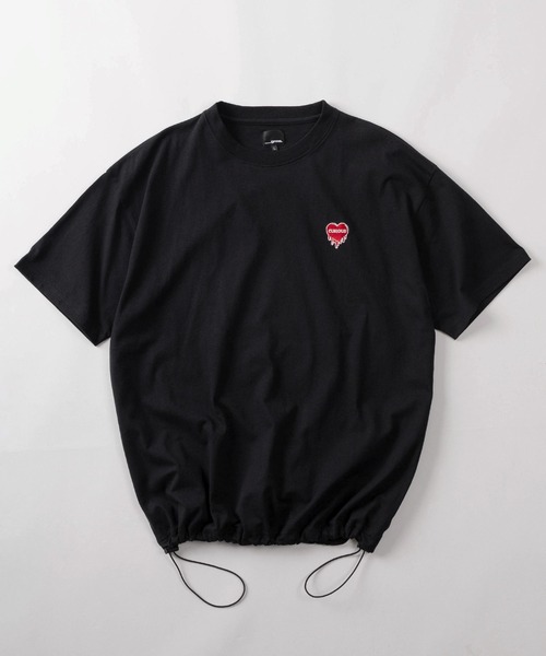 tシャツ 半袖 「85」別注 ワンポイント ハートロゴ刺繍 フロッキー