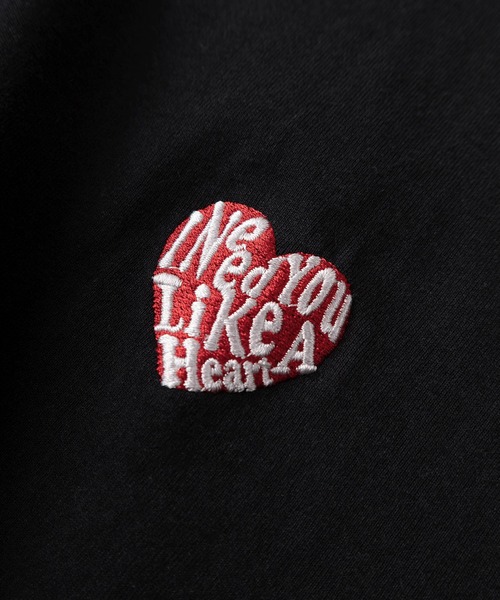 tシャツ 半袖 「85」別注 ワンポイント ハートロゴ刺繍 フロッキー