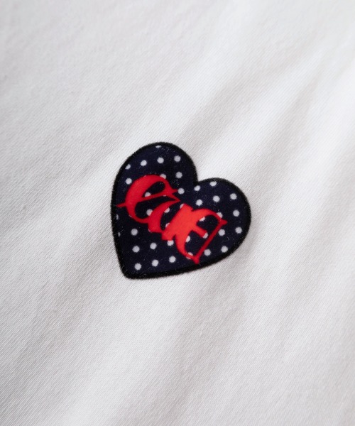 tシャツ 半袖 「85」別注 ワンポイント ハートロゴ刺繍 フロッキー